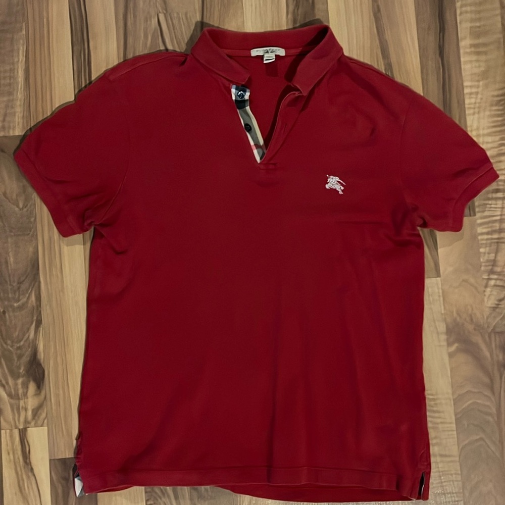 Red Burberry Brit Polo
